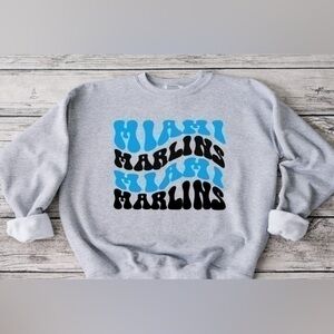 Miami Marlins Wavy Crewneck